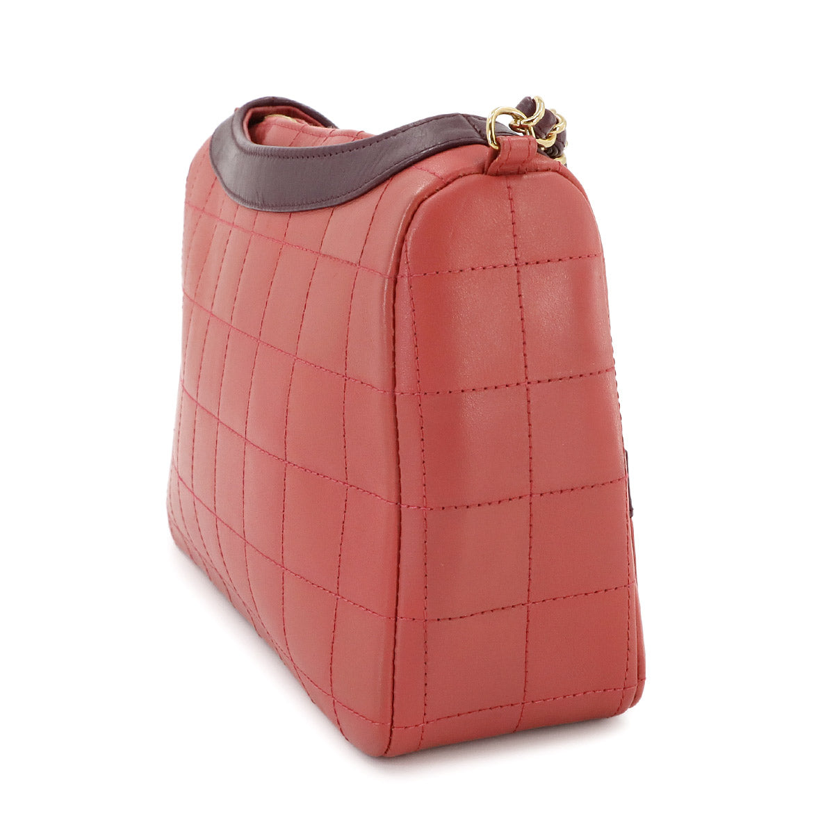 Girl Chanel Chain Shoulder Bag Leather Red A17540 Chocolate Bar