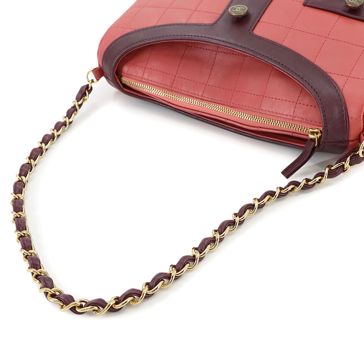 Girl Chanel Chain Shoulder Bag Leather Red A17540 Chocolate Bar