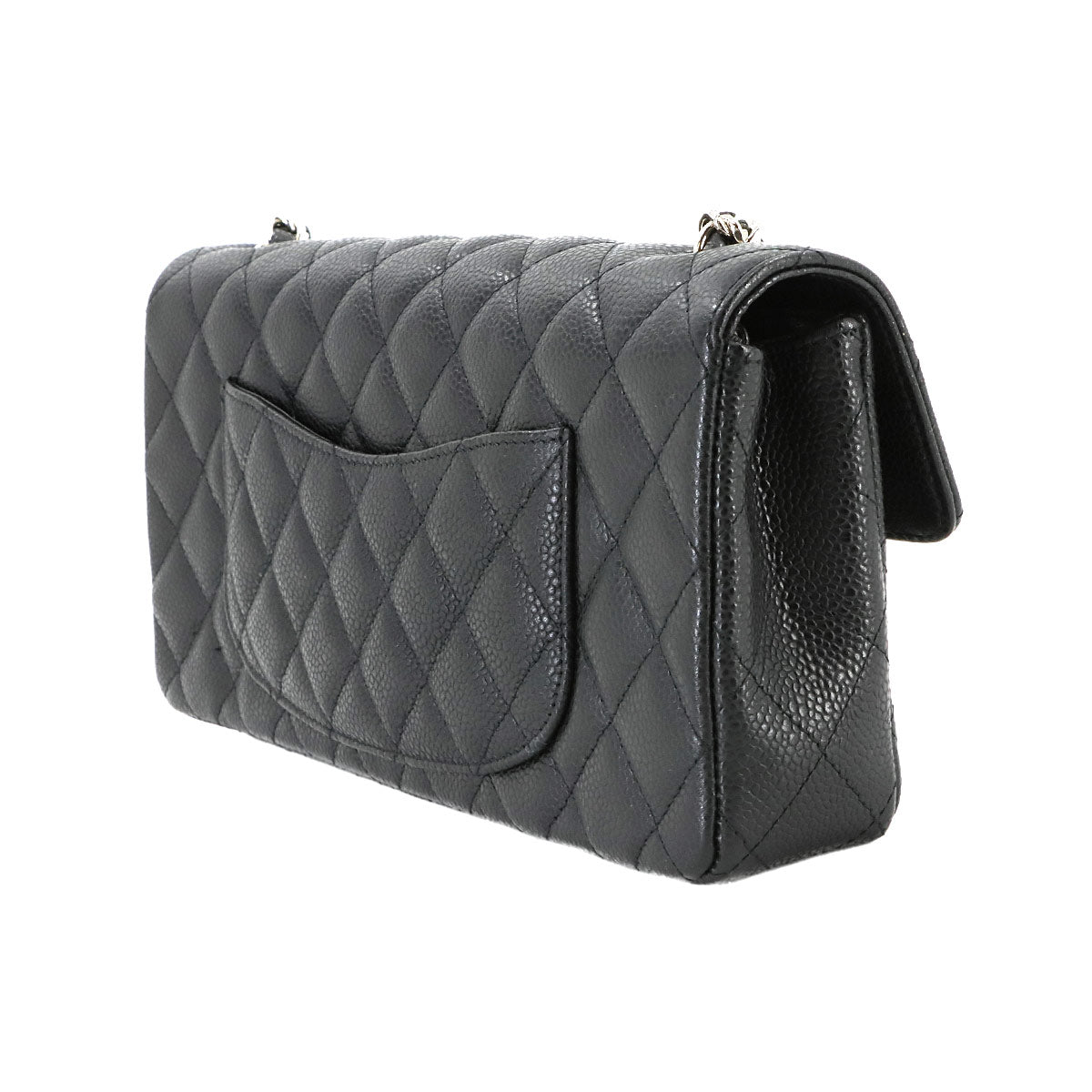 Matelasse Chain Shoulder Bag Leather Black