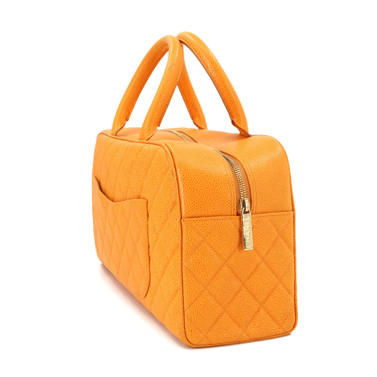 Matelasse Boston Bag Leather Orange A20997 Purse