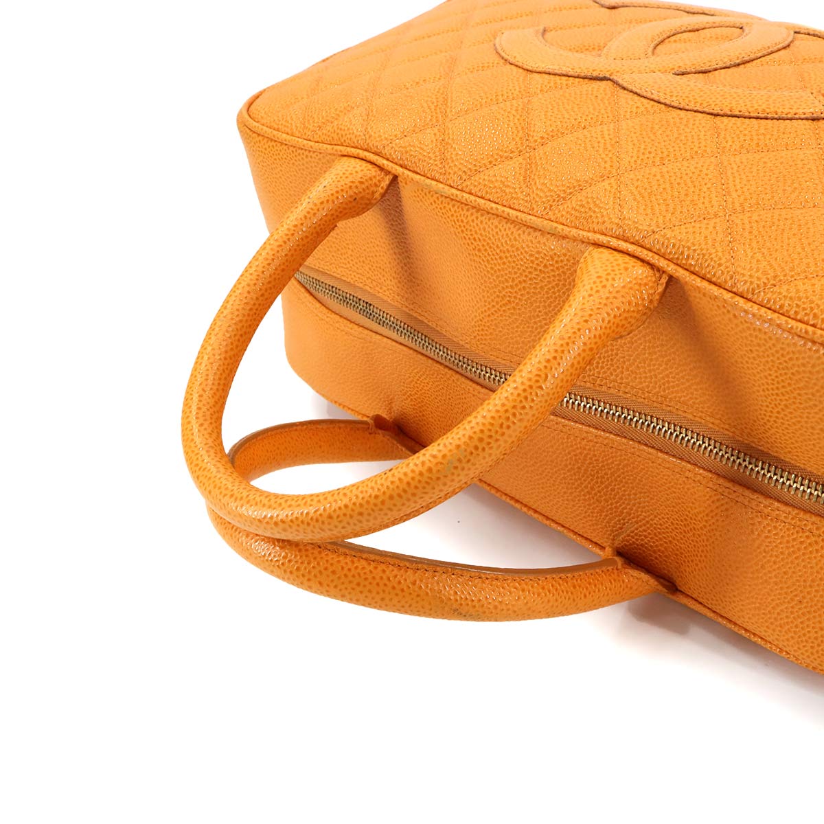 Matelasse Boston Bag Leather Orange A20997 Purse