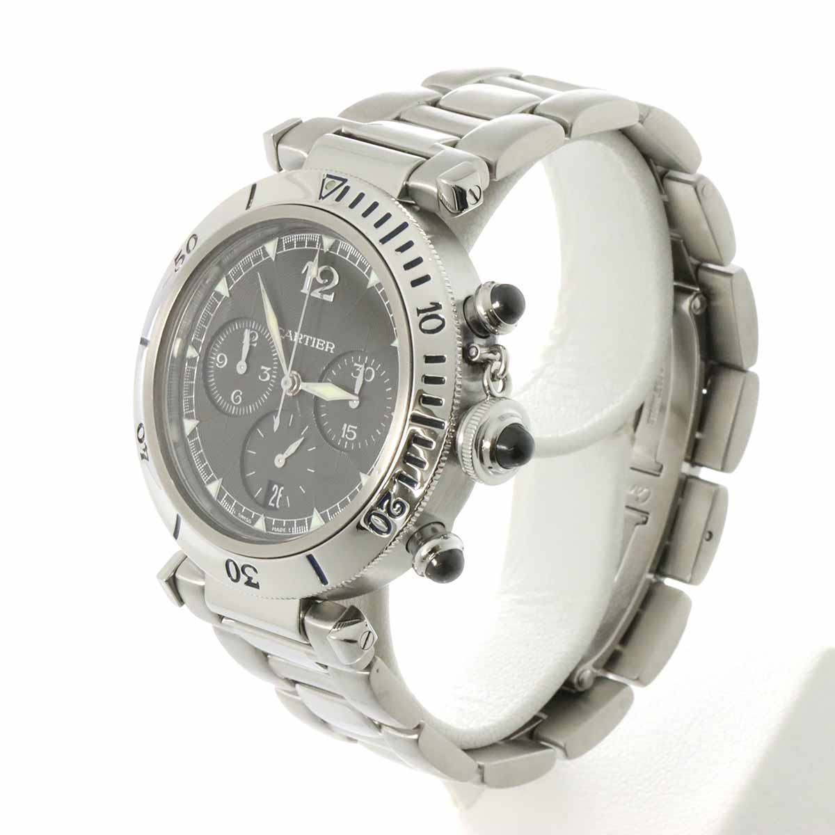 Pasha 38mm W31030H3 Chronograph Date Automatic Silver Dial