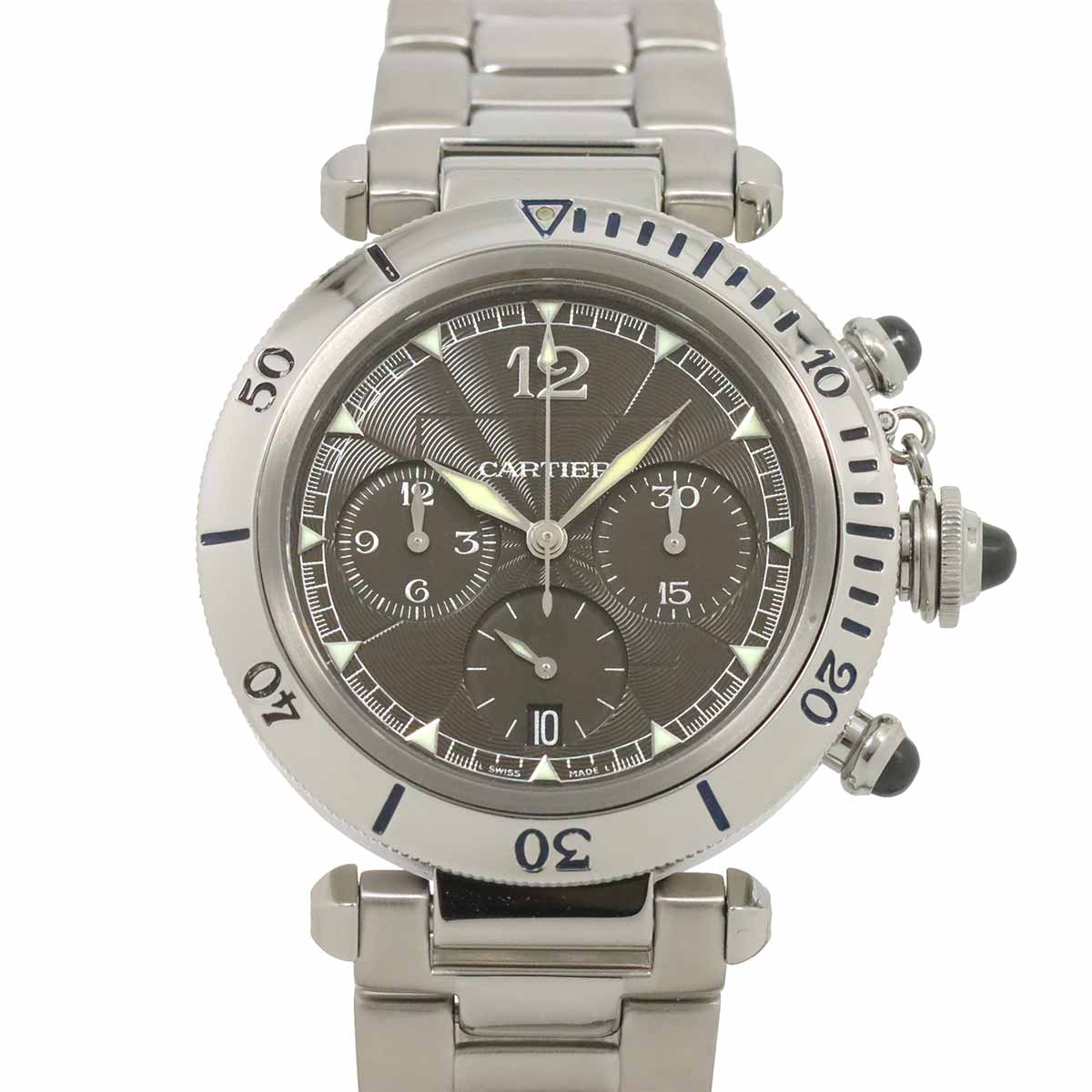 Pasha 38mm W31030H3 Chronograph Date Automatic Silver Dial