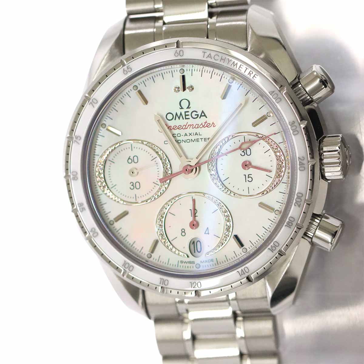 Speedmaster 38 324 38 50 55 001 Chronograph White Shell Dial