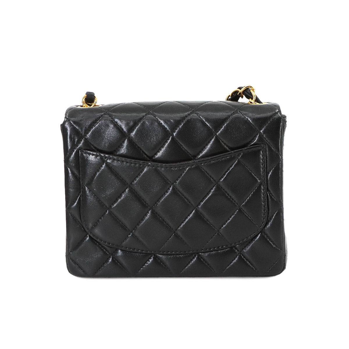 Mini Matelasse Chain Shoulder Bag Leather Black A01115 Purse