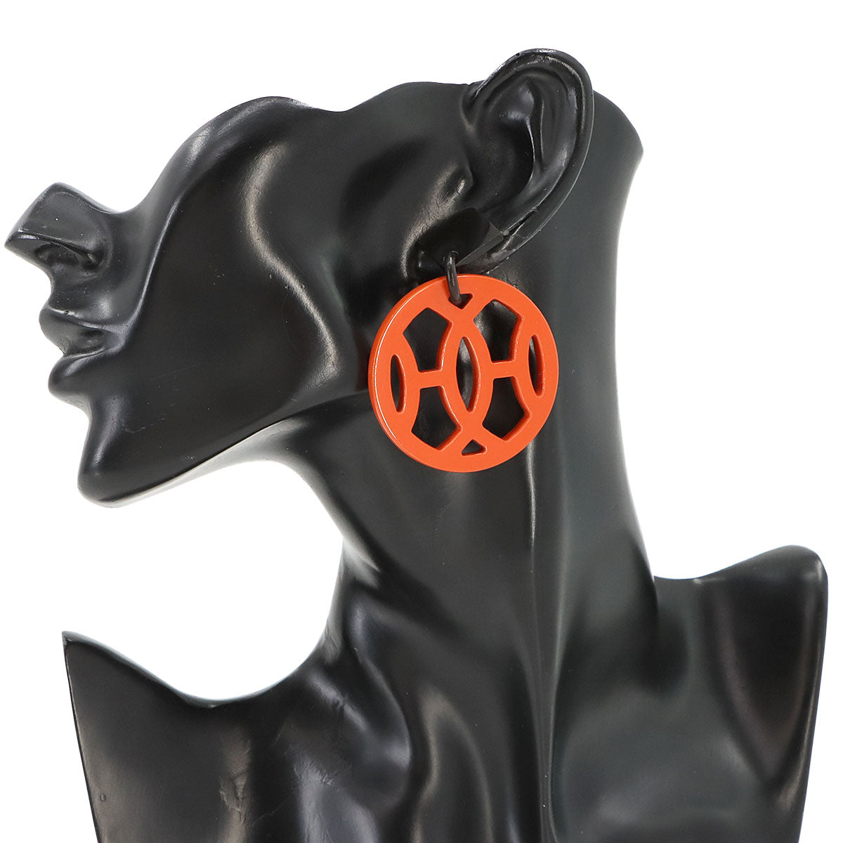 Ava Earrings Buffalo horn Orange Black Circle Accessory