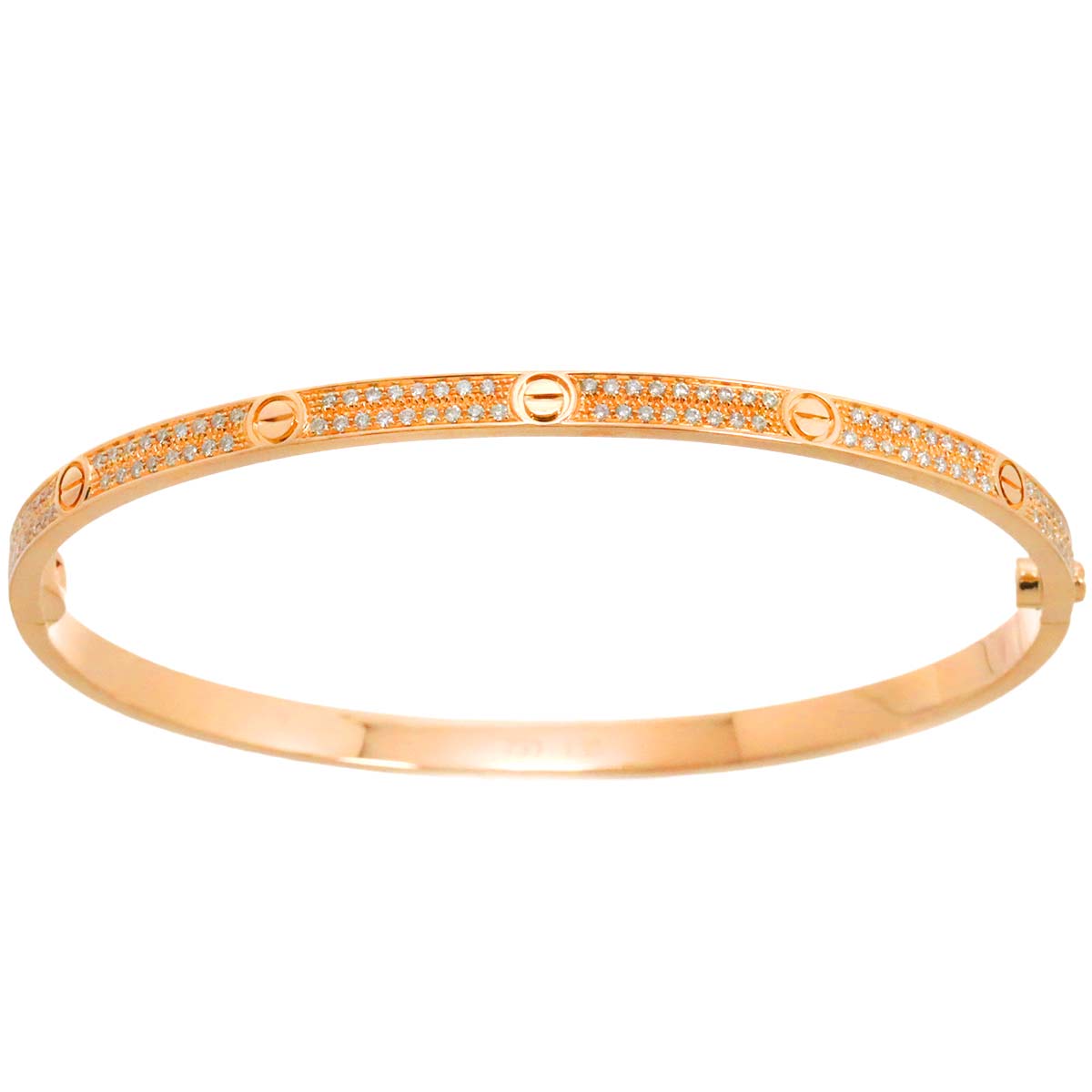 Diamond 1.35ct Bracelet Bangle 18K PG 750