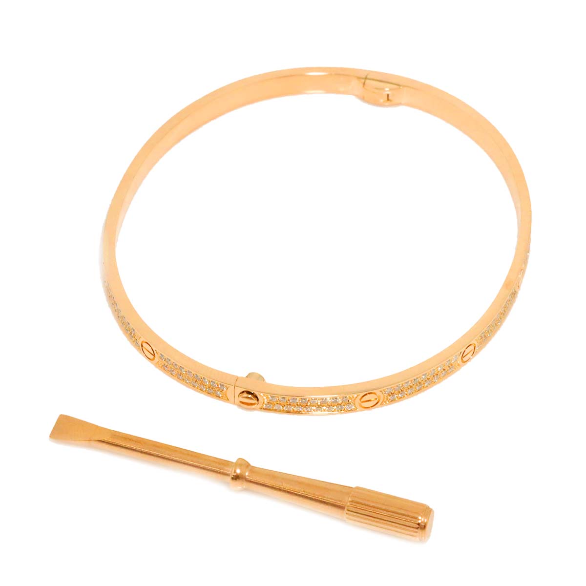 Diamond 1.35ct Bracelet Bangle 18K PG 750