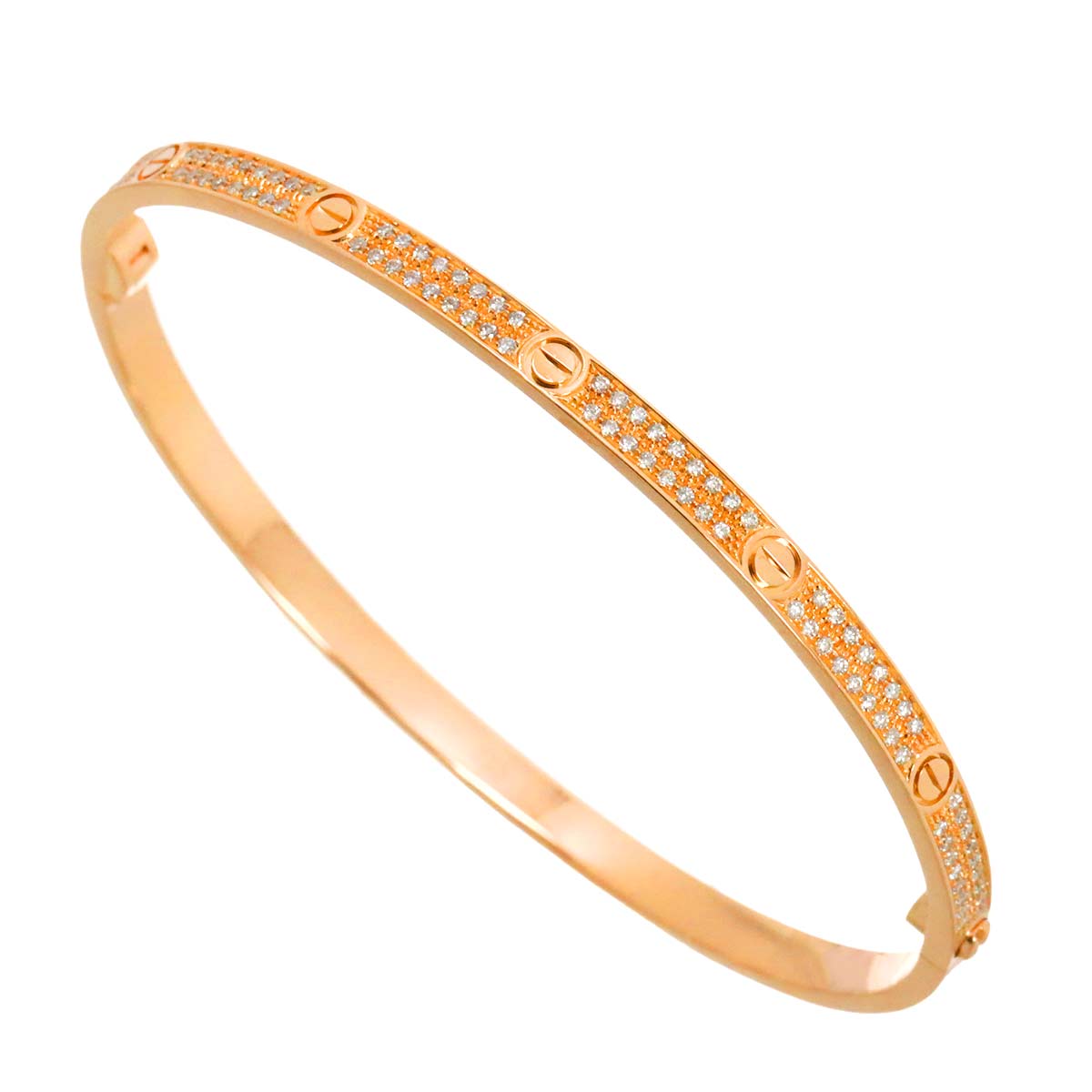 Diamond 1.35ct Bracelet Bangle 18K PG 750