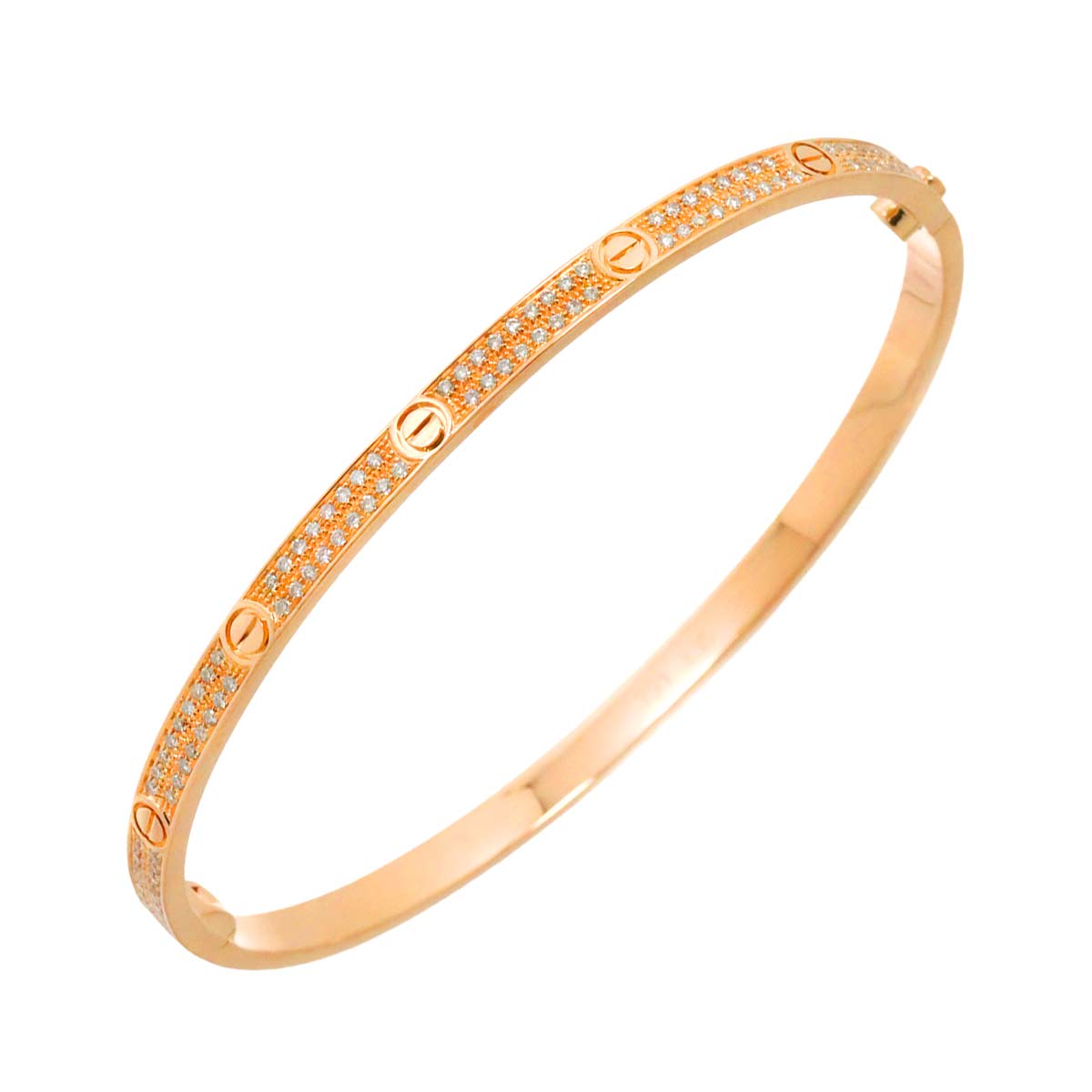 Diamond 1.35ct Bracelet Bangle 18K PG 750