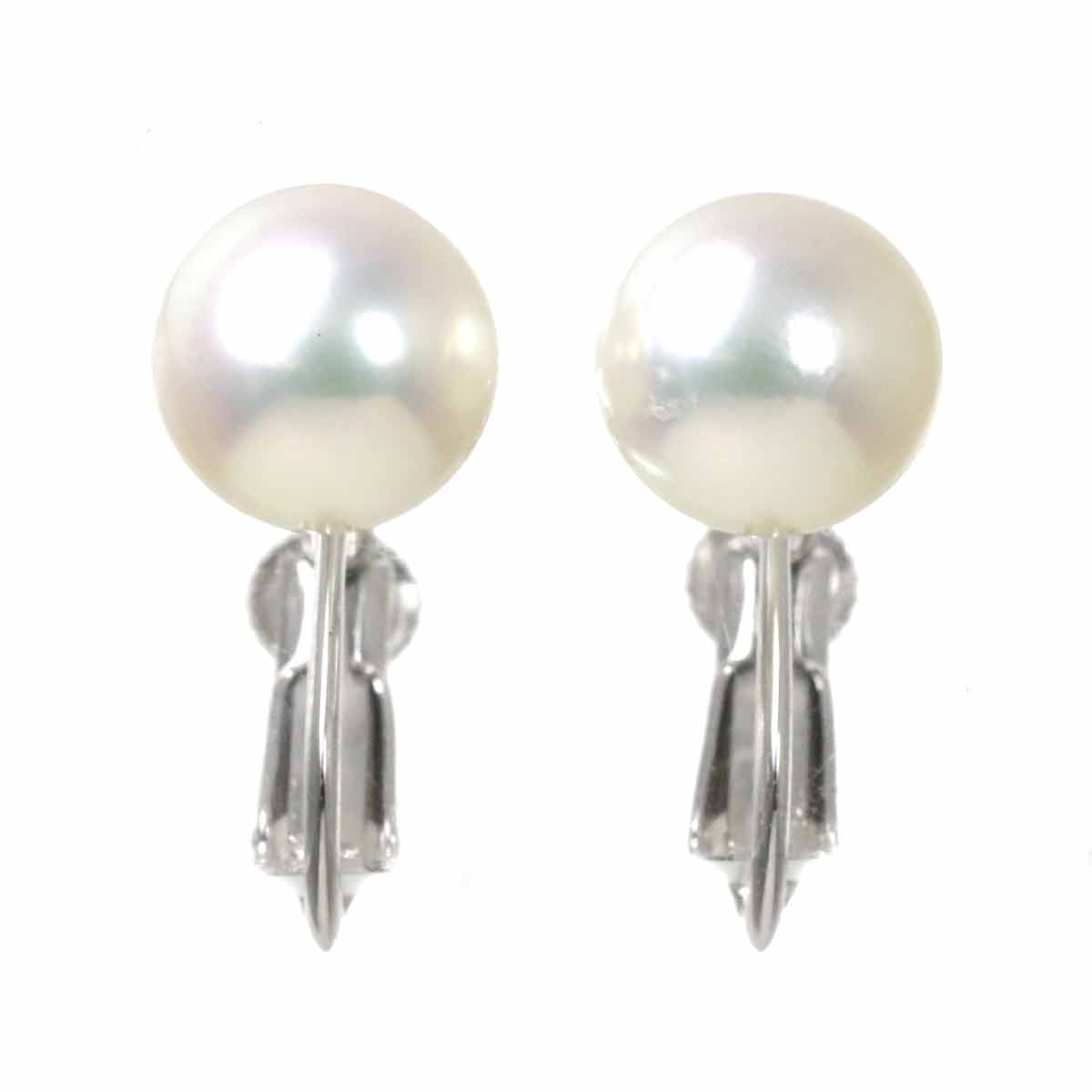 Akoya Pearl 8.0mm Earrings 18K WG White Gold 750