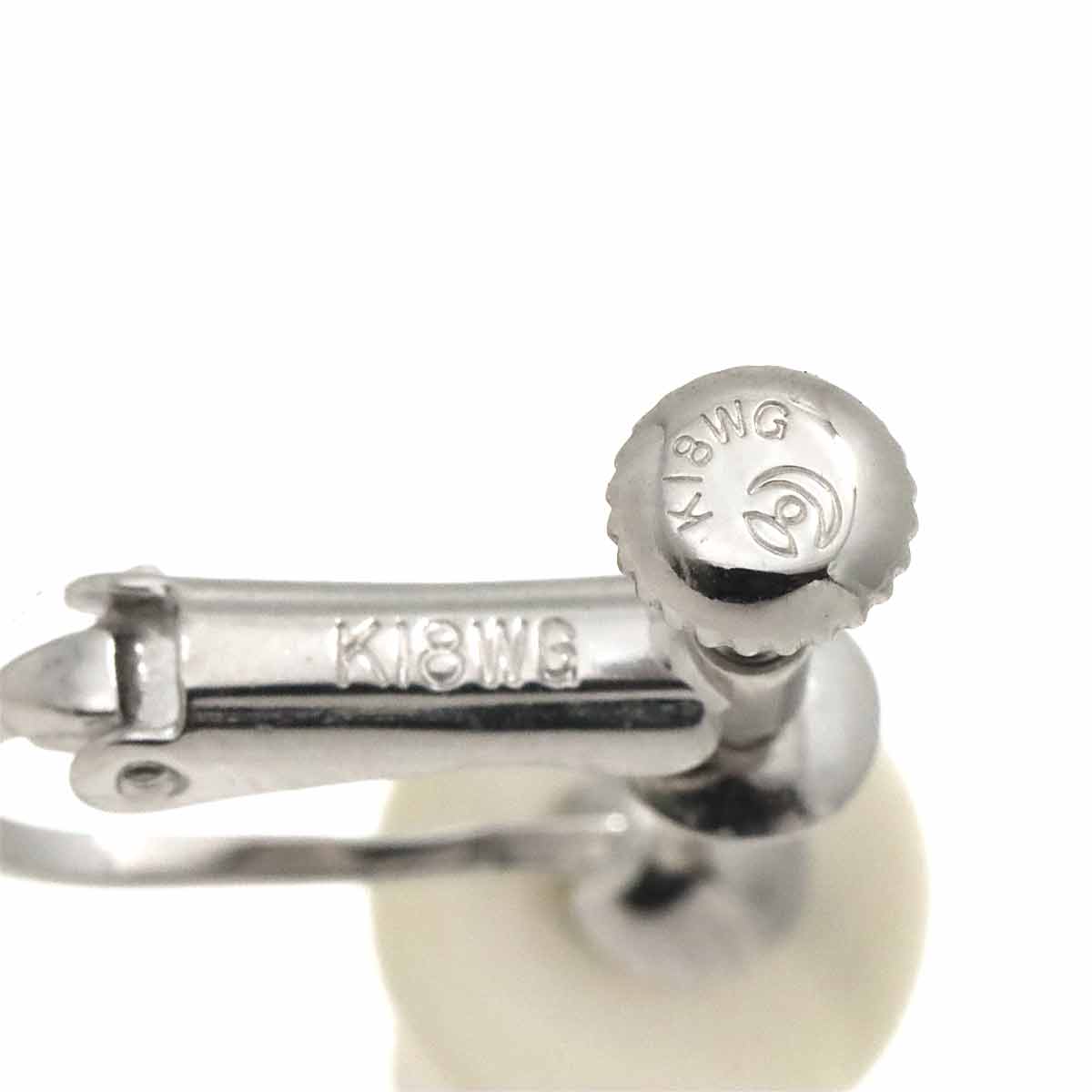 Akoya Pearl 8.0mm Earrings 18K WG White Gold 750