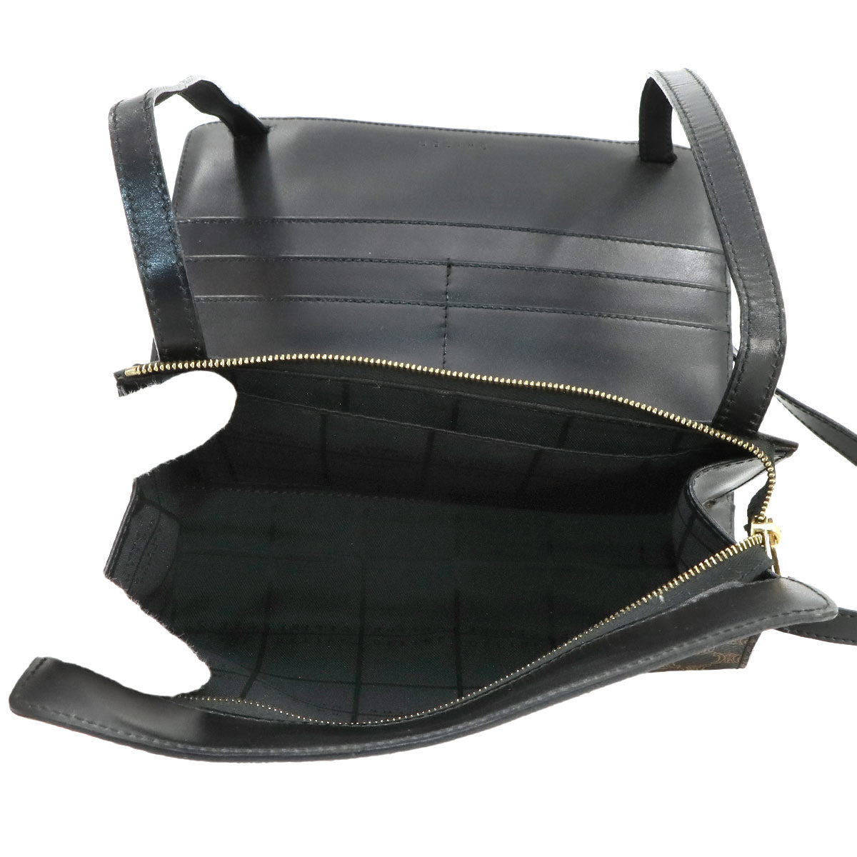 Macadam Shoulder Bag PVC Leather Black Brown Vintage Purse