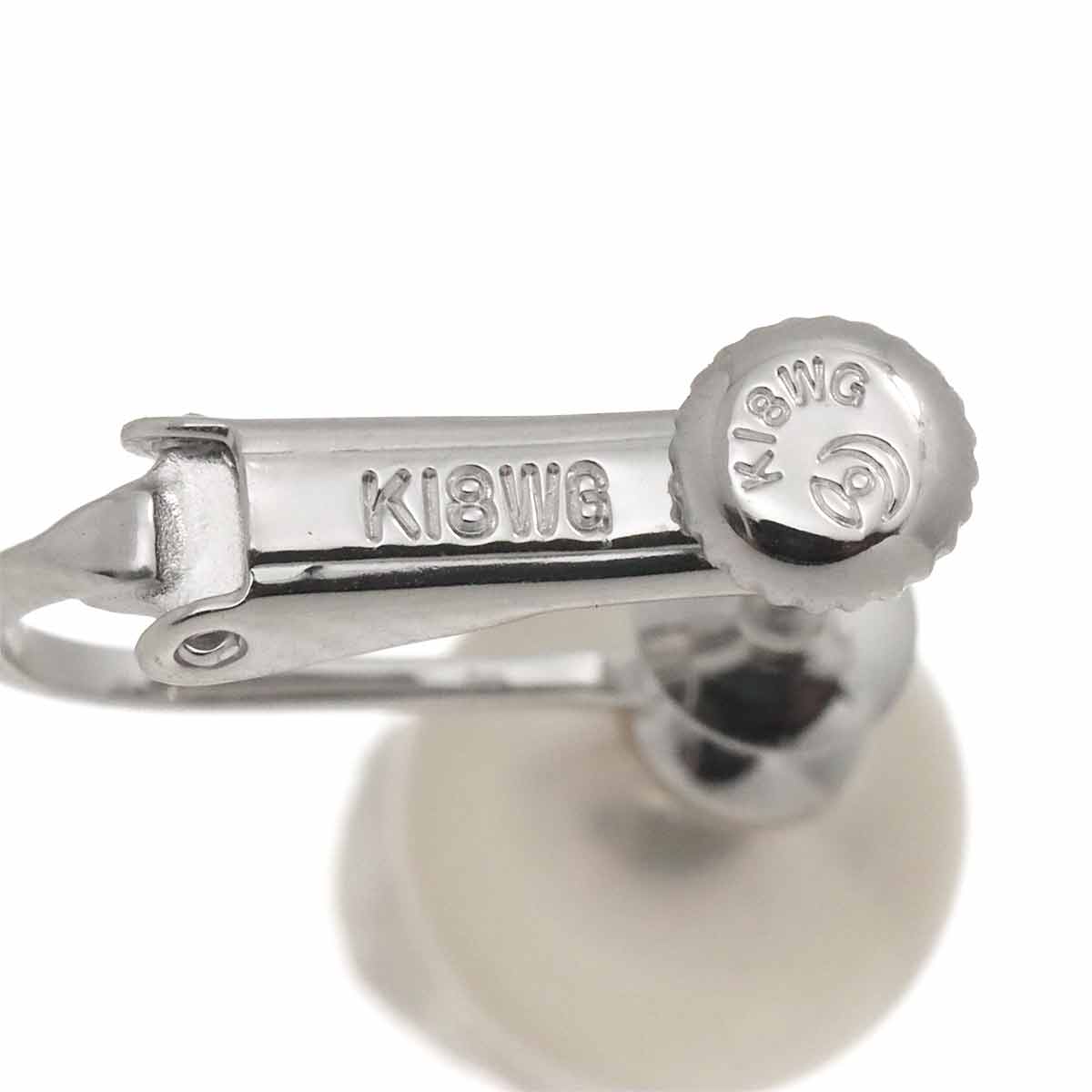 Akoya Pearl 8.0mm Earrings 18K WG White Gold 750