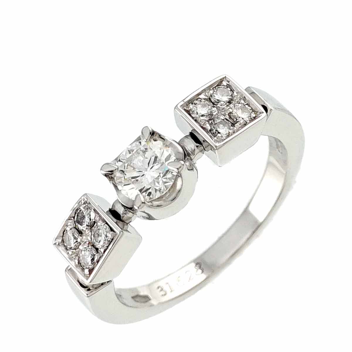 BVLGARI Diamond Ring 18K White Gold 750 4.5(US)