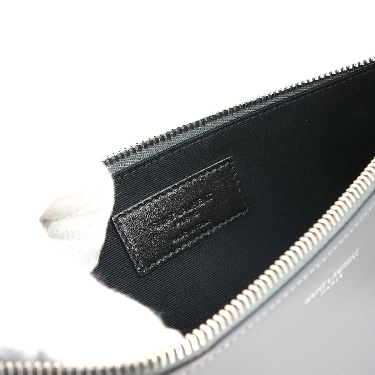 Clutch Bag Leather Gray 635099 Purse