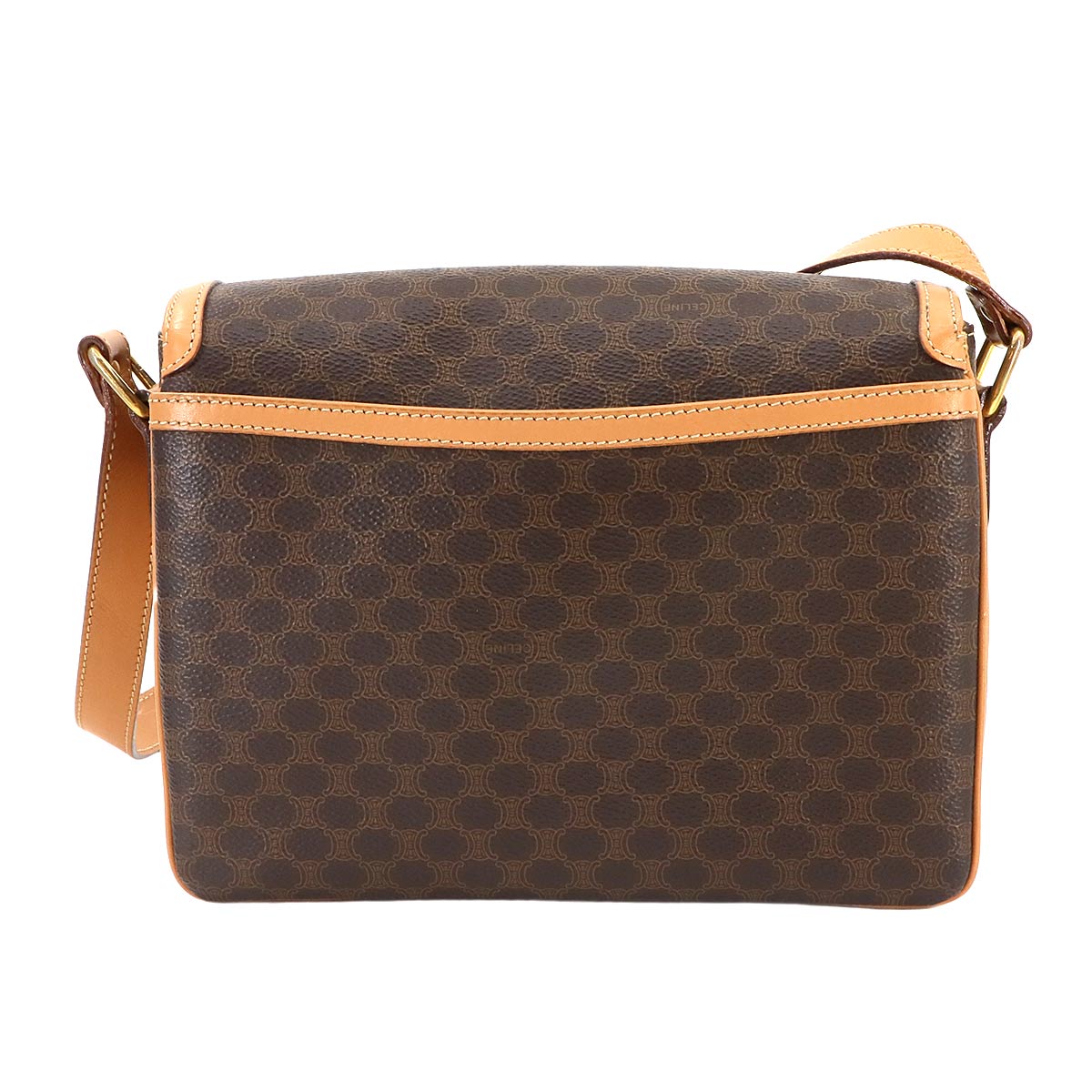 Macadam Shoulder Bag Leather PVC Brown Vintage Purse