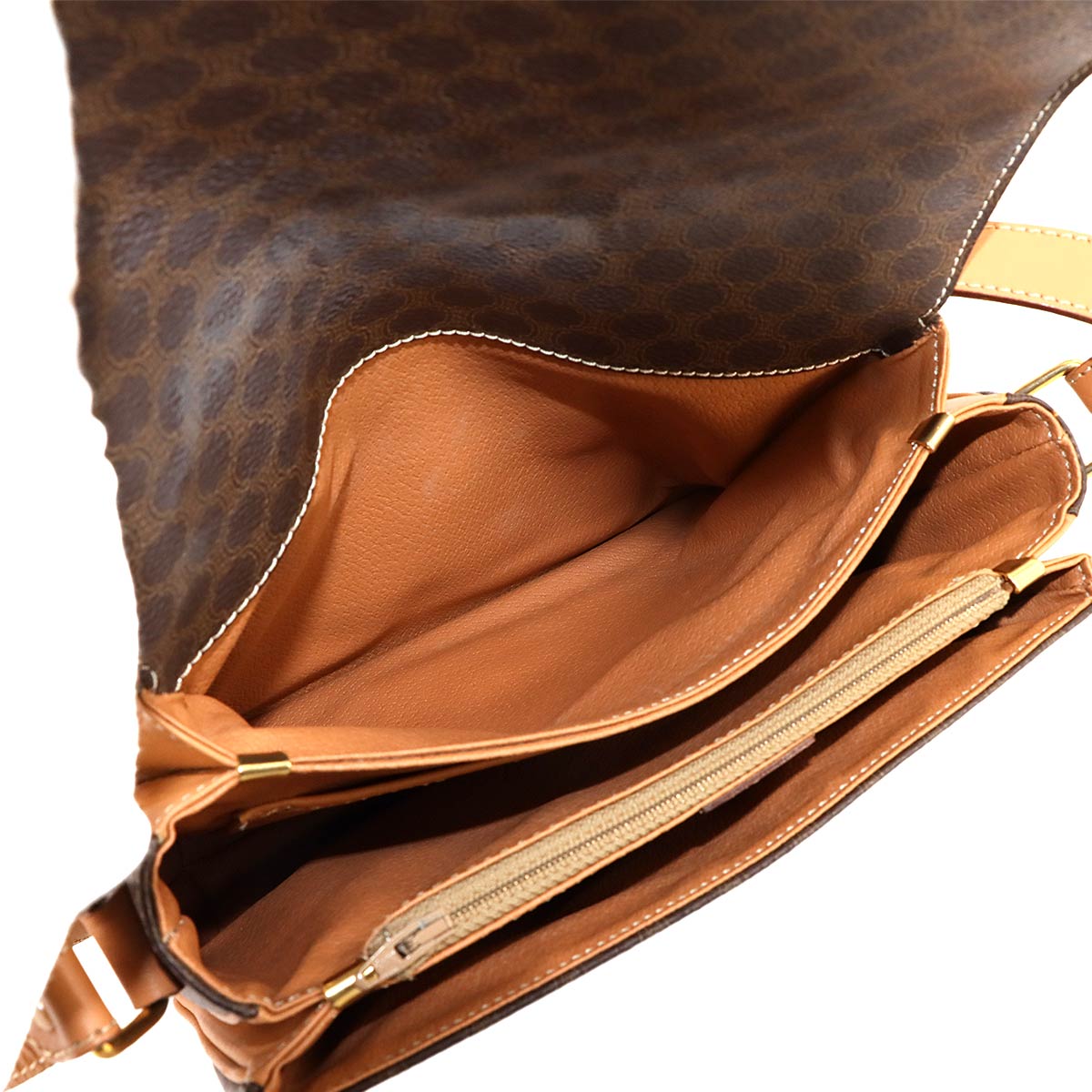 Macadam Shoulder Bag Leather PVC Brown Vintage Purse