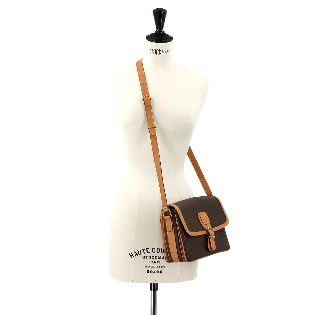 Macadam Shoulder Bag Leather PVC Brown Vintage Purse