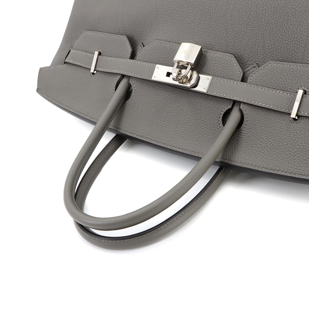 HERMES Birkin 40 Hand Bag Togo Gris Meyer Purse