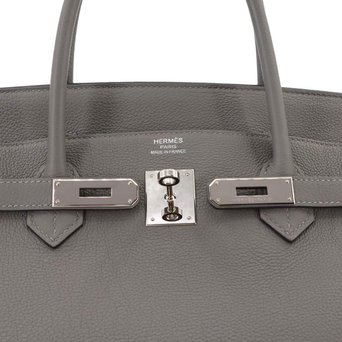 HERMES Birkin 40 Hand Bag Togo Gris Meyer Purse