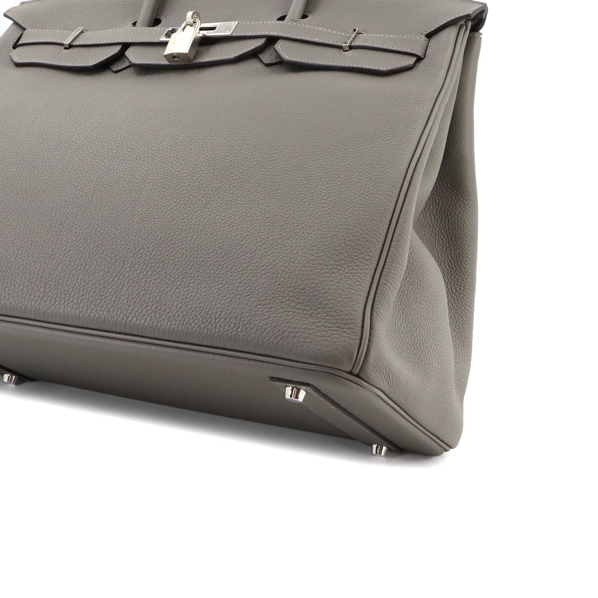 HERMES Birkin 40 Hand Bag Togo Gris Meyer Purse