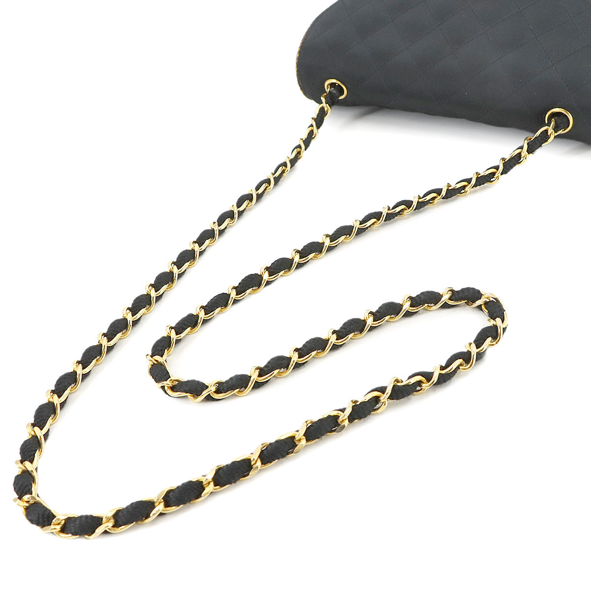 Chain Shoulder Bag Satin Black Vintage Purse