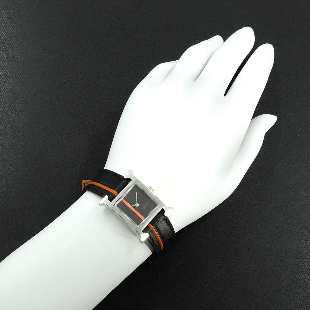 H Watch Orange Black Dial Quartz Ladies HH1 210 Watch