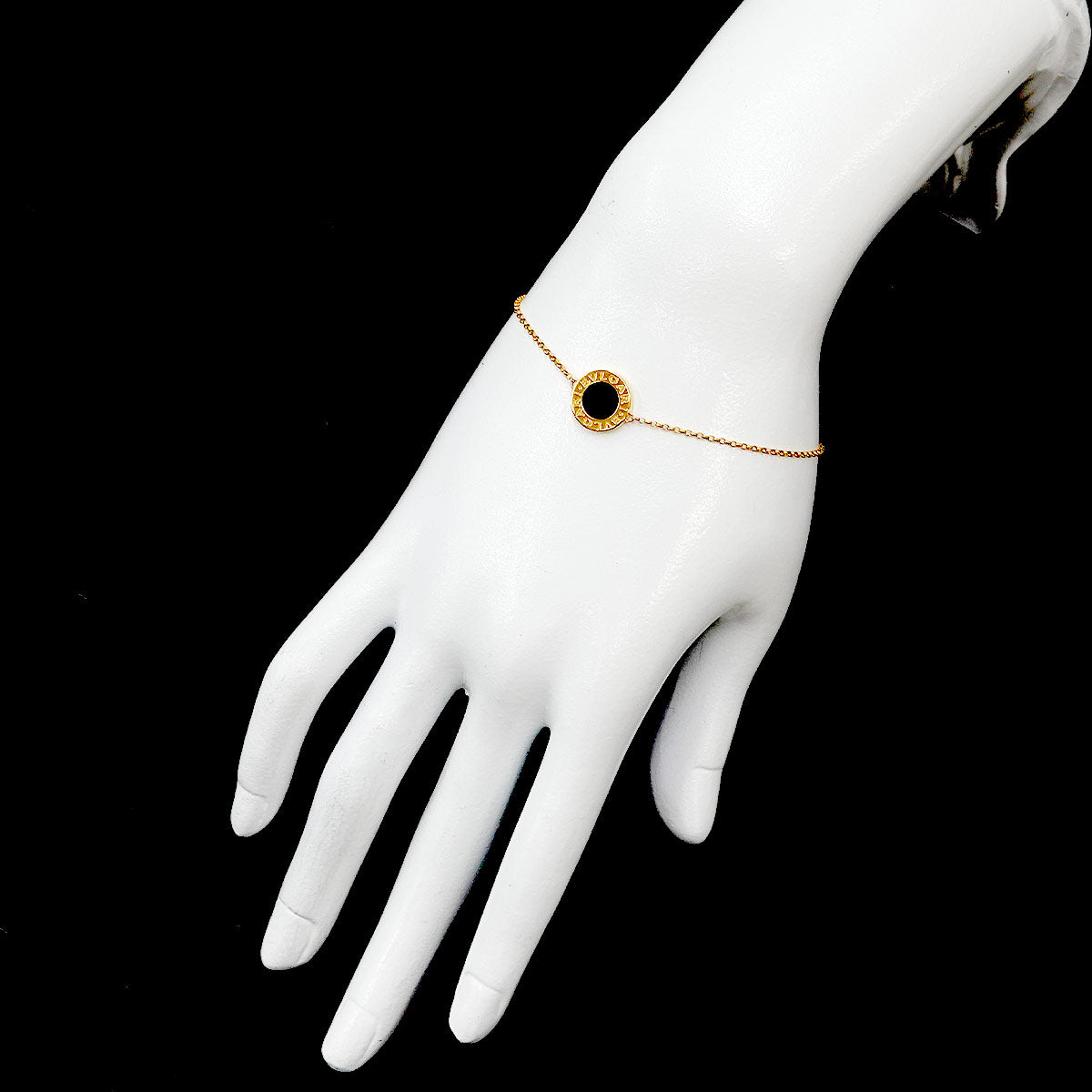 Double Logo Onyx SM Bracelet 18K Yellow Gold 750