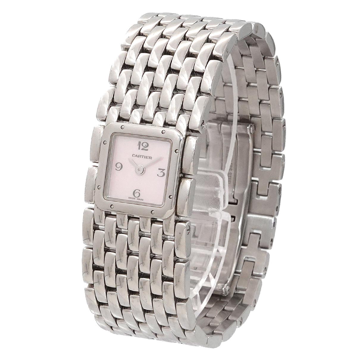 Panthere Ruban W61003T9 Quartz Pink Shell Dial Ladies Watch