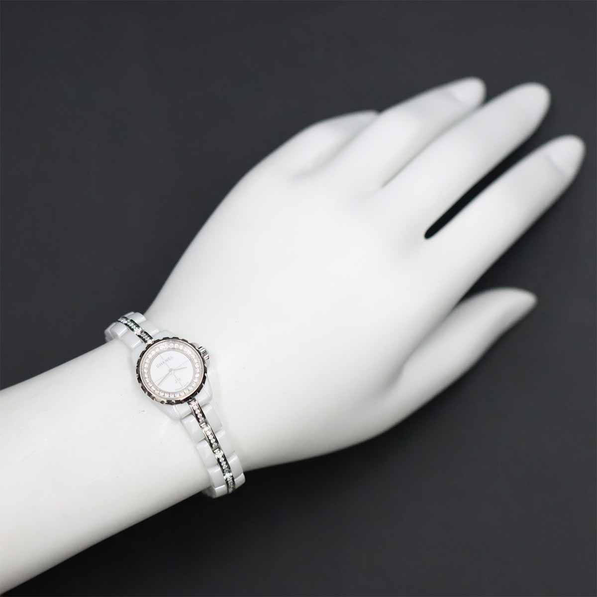 J12 XS H5238 Diamond Ceramic Quartz White Dial Ladies Watch