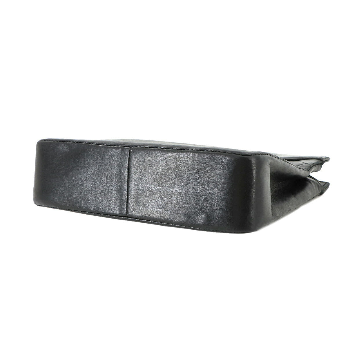 Matelasse 2way Hand Shoulder Bag Leather Black Vintage Purse