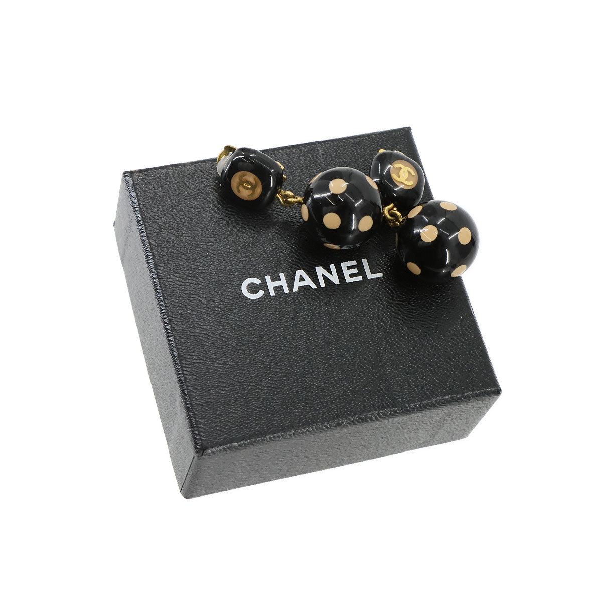 CHANEL Coco Logos Swing Earrings Round Type Gold 96P Accessory Vintage