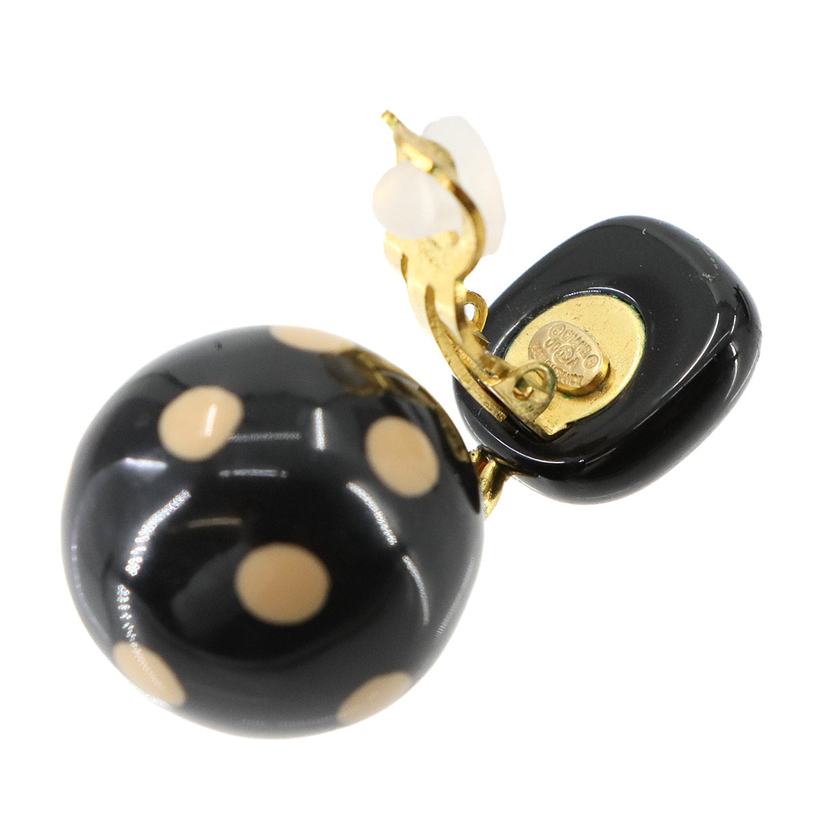 CHANEL Coco Logos Swing Earrings Round Type Gold 96P Accessory Vintage