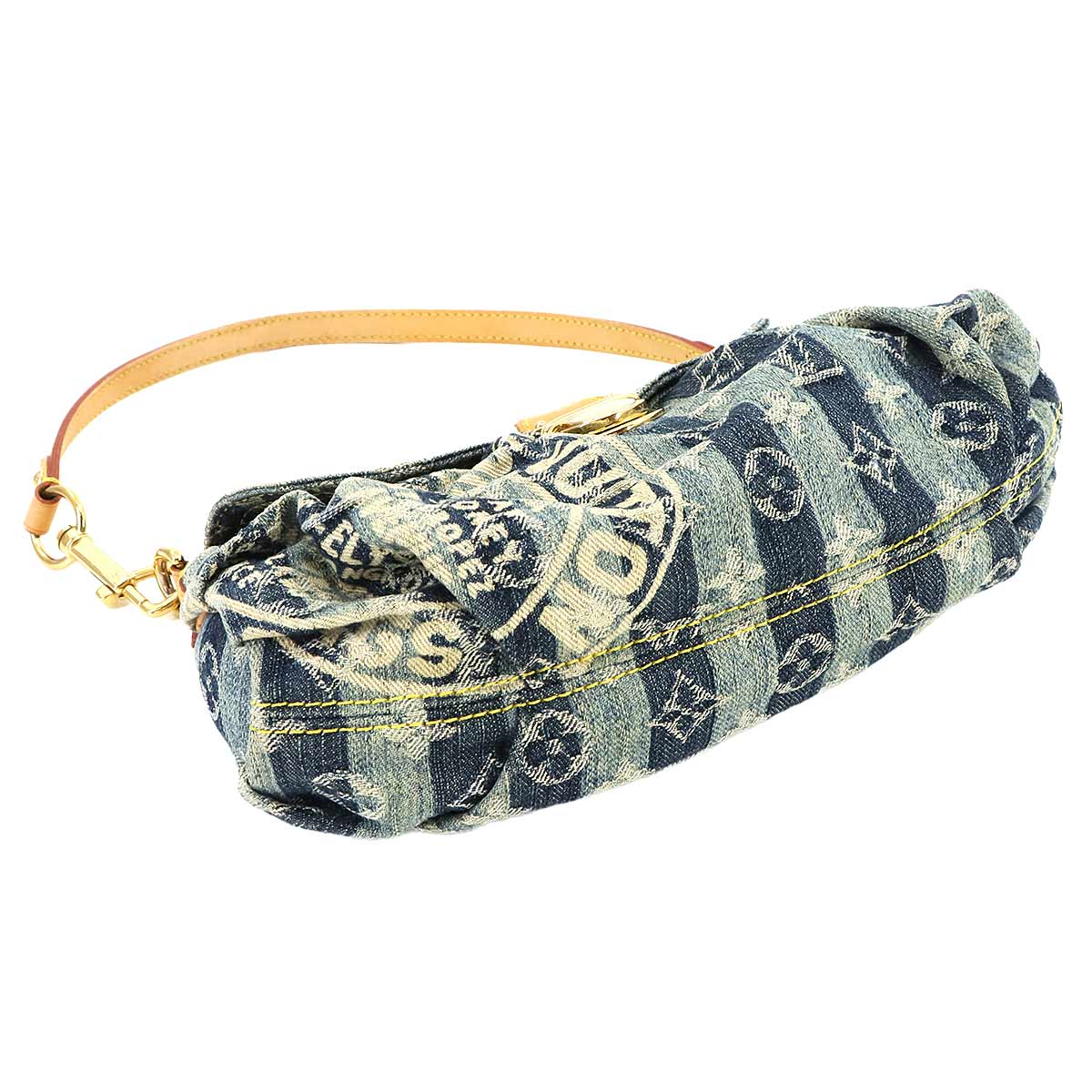 Monogram Denim Mini Pleaty Raye Shoulder Bag Blue M95333