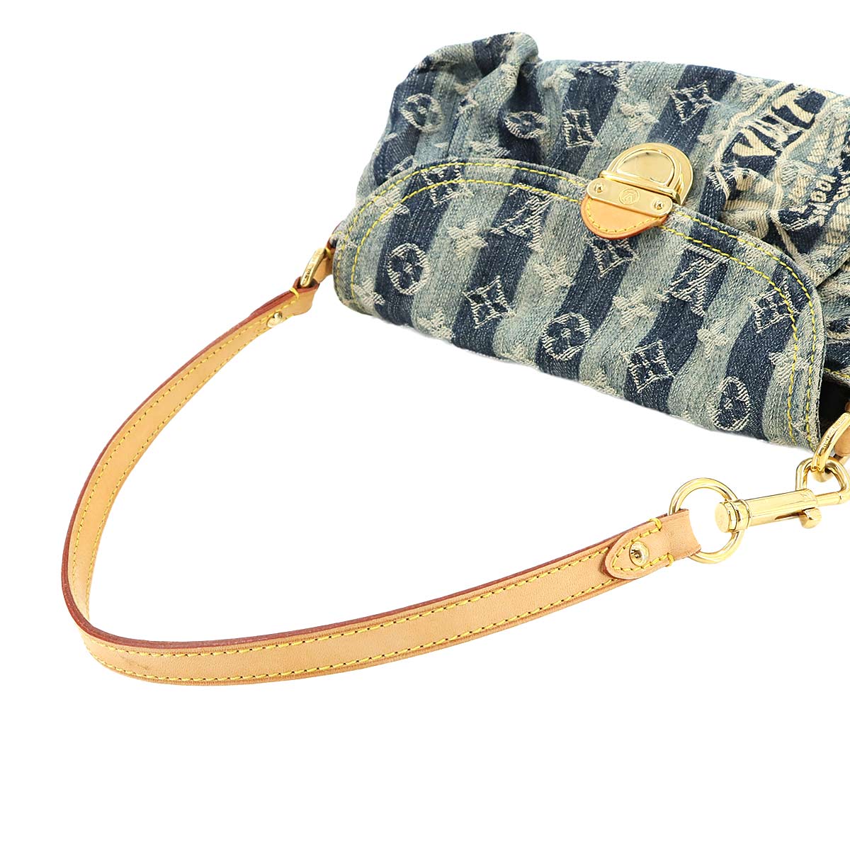 Monogram Denim Mini Pleaty Raye Shoulder Bag Blue M95333