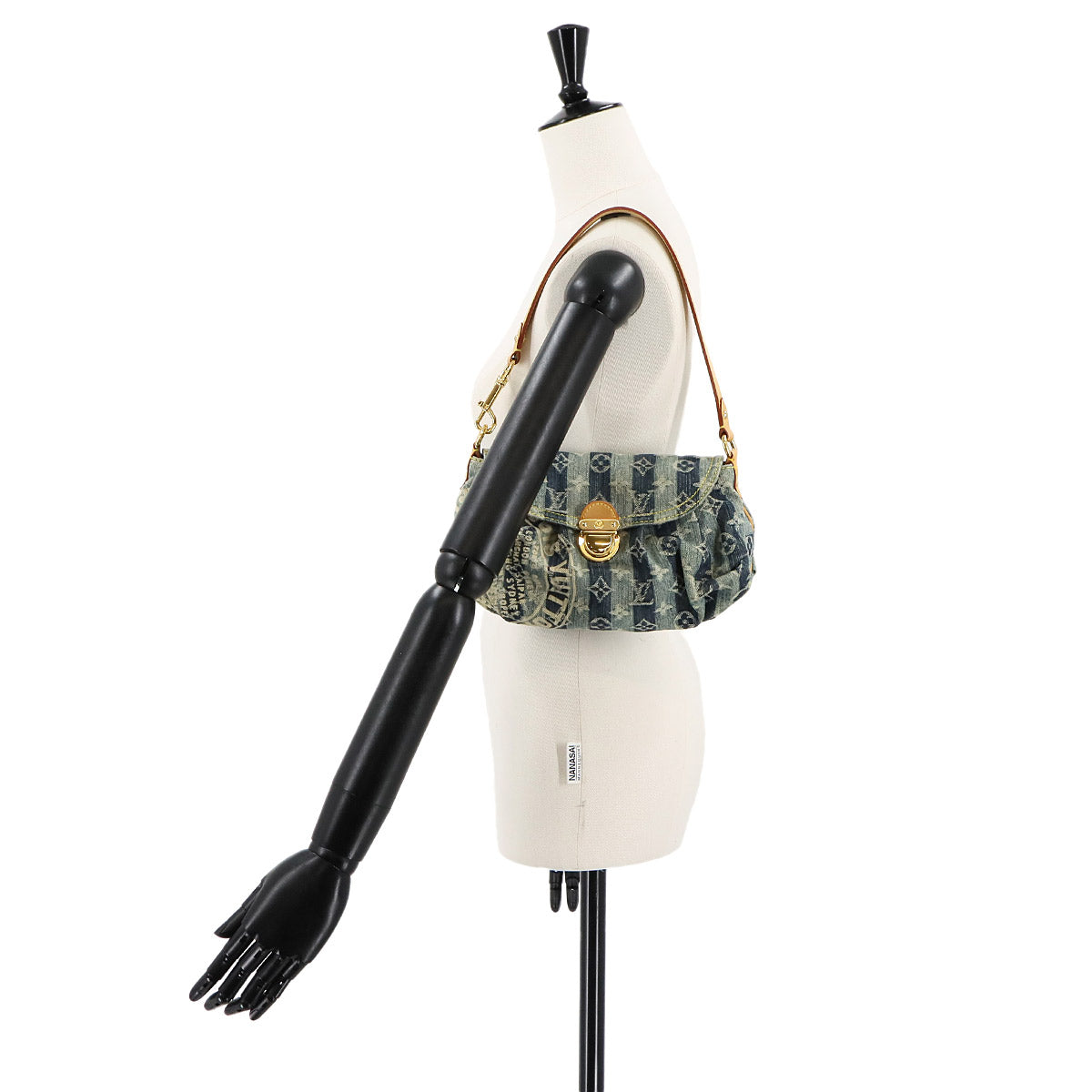 Monogram Denim Mini Pleaty Raye Shoulder Bag Blue M95333