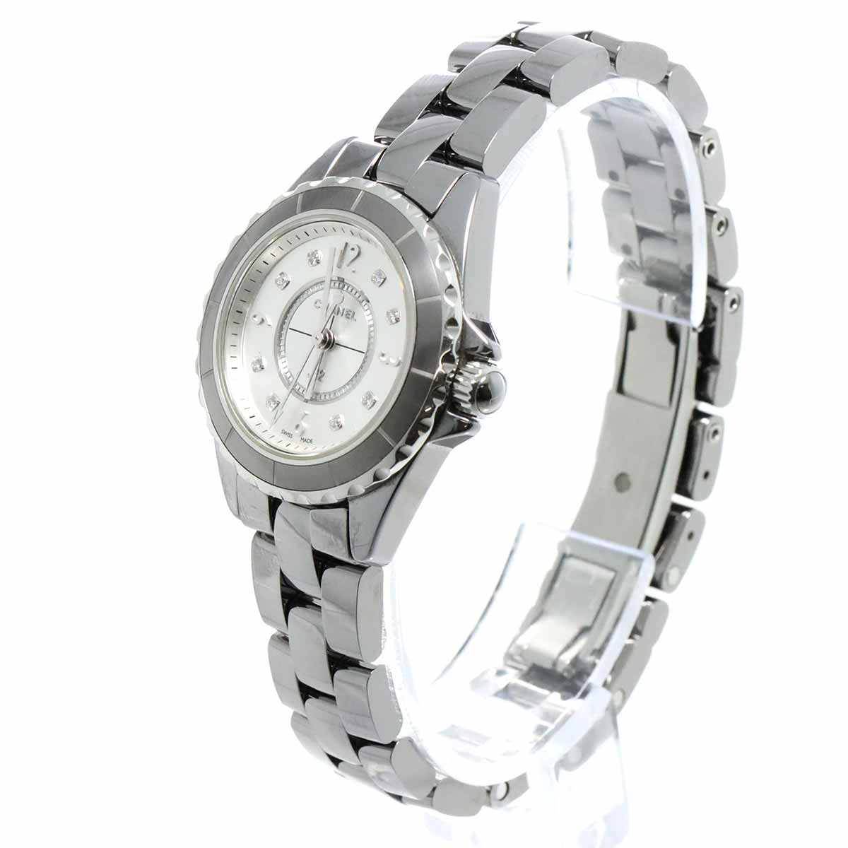 J12 Chromatic 29mm H3401 8P Diamond Quartz Silver Dial Ladies