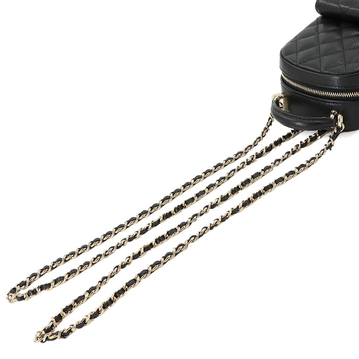 Matelasse Chain Mini Backpack Leather Black AP3753