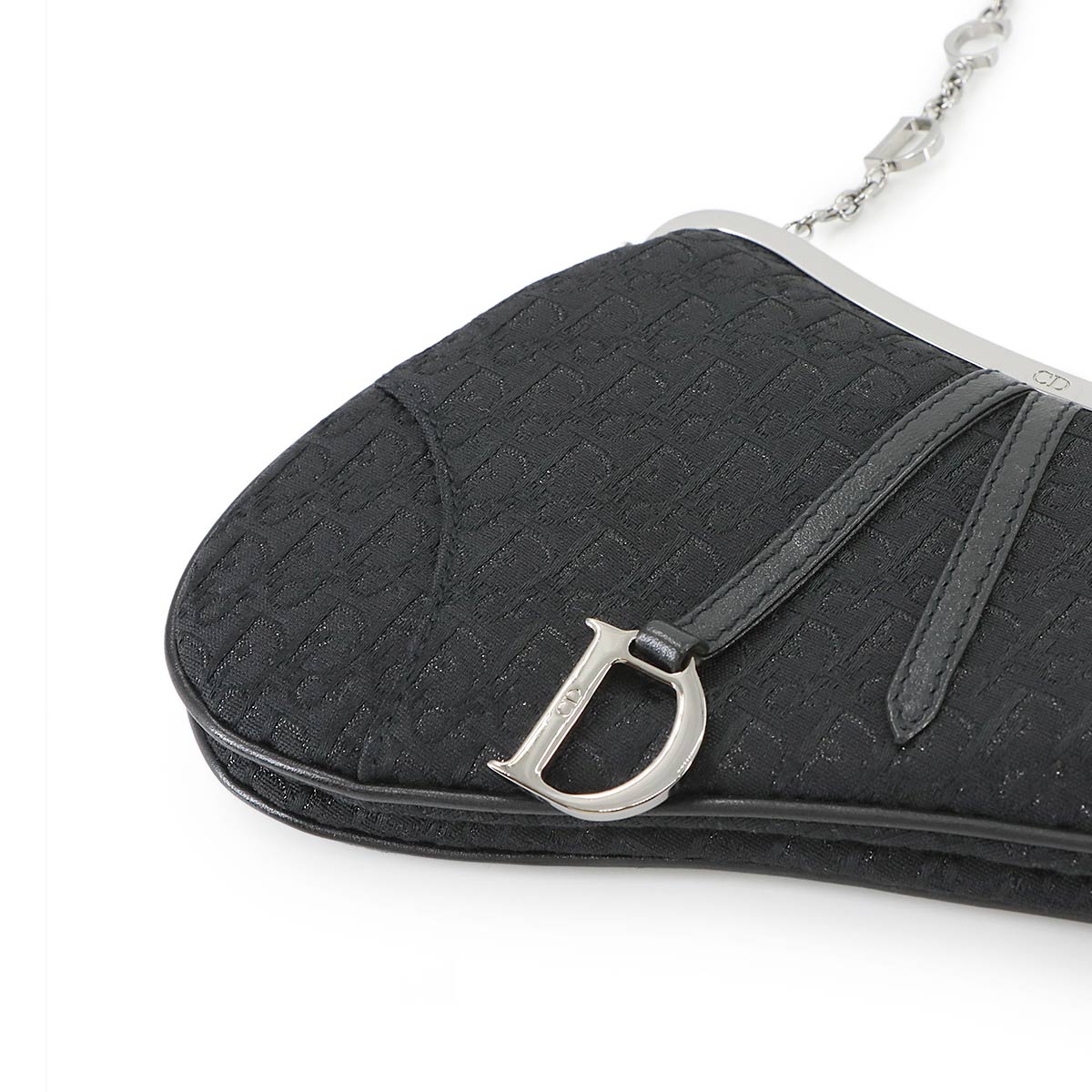 Trotter Saddle Mini Hand Bag Canvas Leather Black