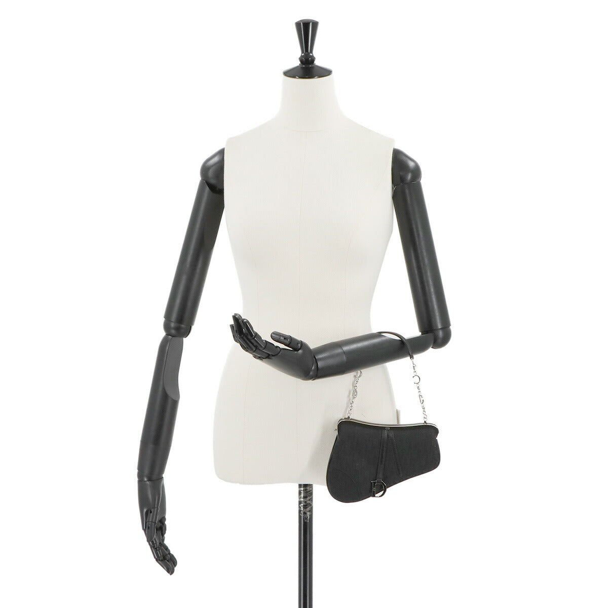 Trotter Saddle Mini Hand Bag Canvas Leather Black