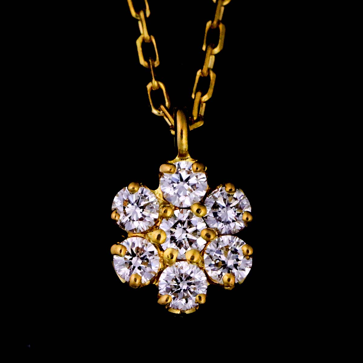 Diamond 0.13ct Sapphire Necklace 18K YG 750