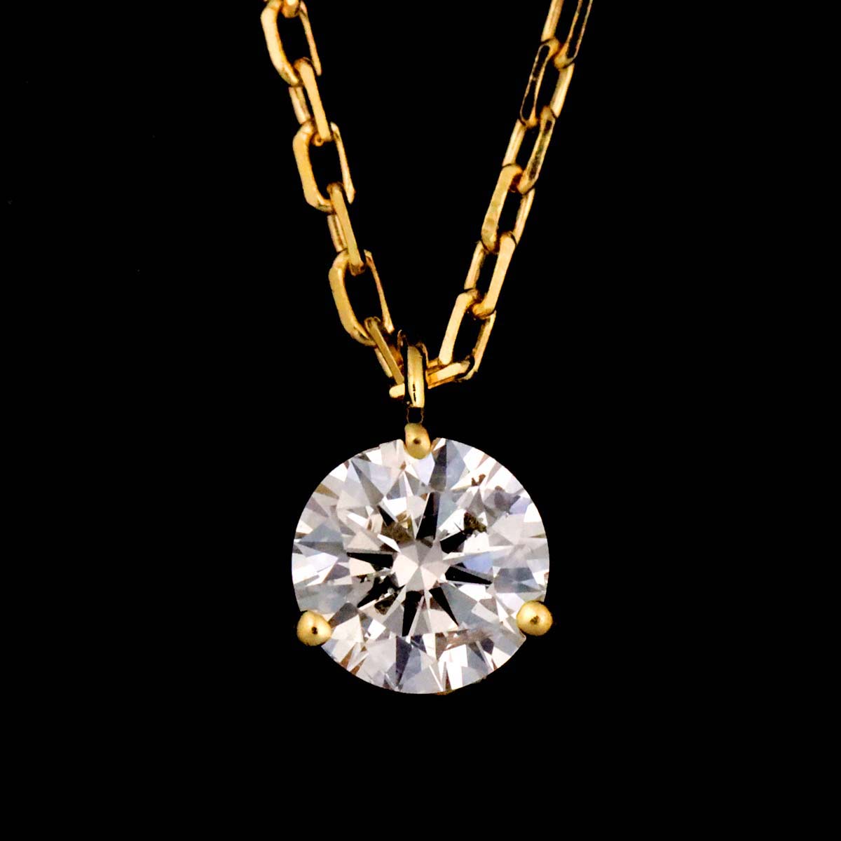 Diamond 0.10ct Necklace 18K YG Yellow Gold 750
