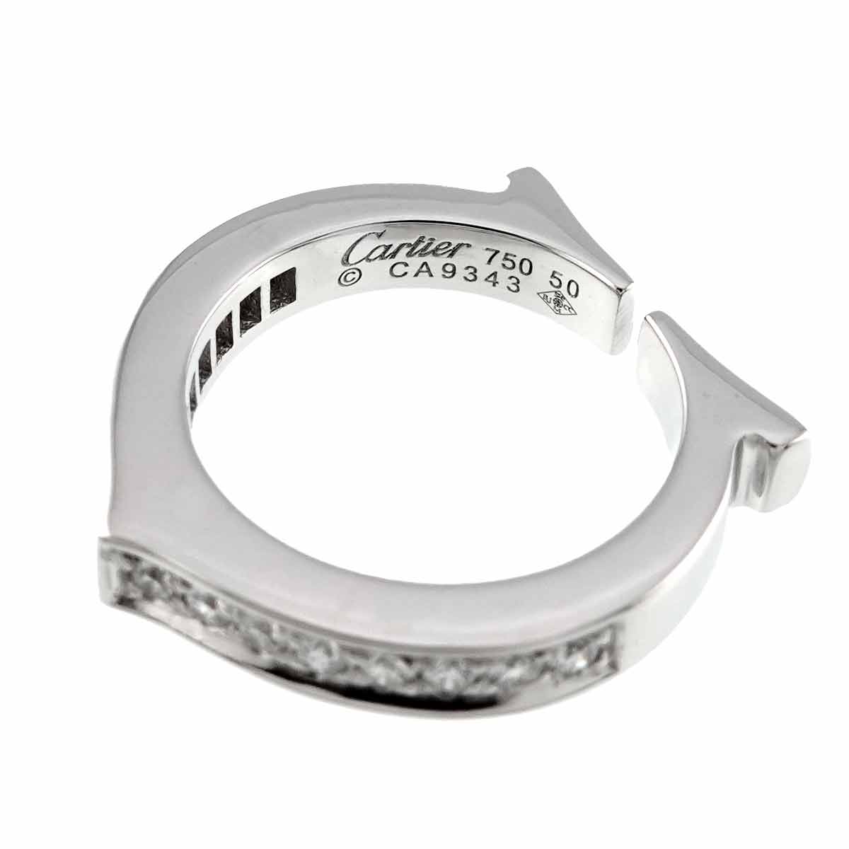C flat Diamond Ring 18K White Gold 750 size50 5.25(US)