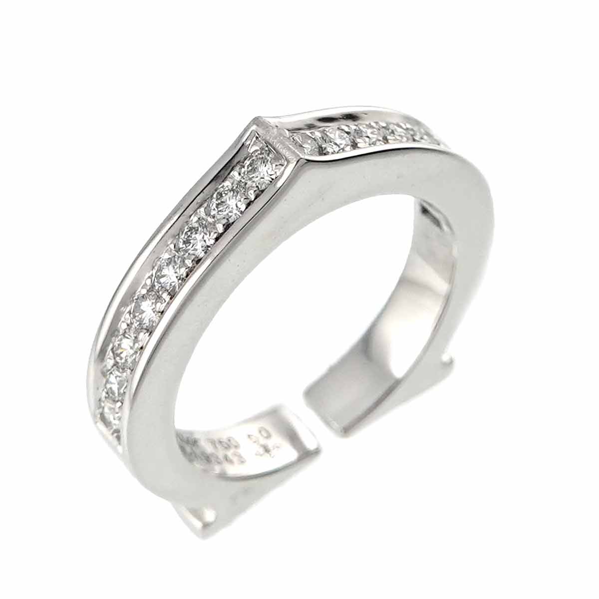 C flat Diamond Ring 18K White Gold 750 size50 5.25(US)