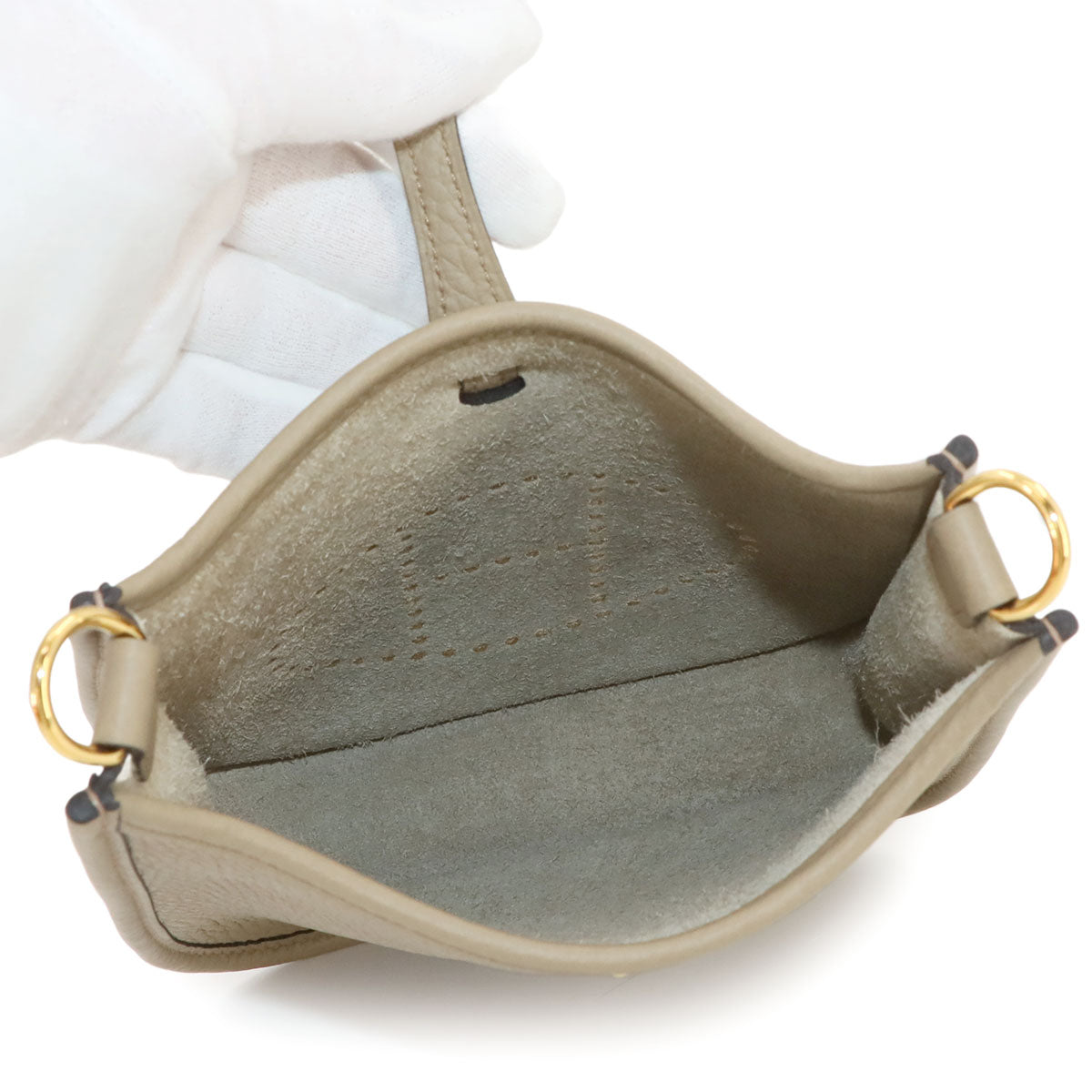 Evelyne Amazone TPM Shoulder Bag Taurillon Clemence Beige Marfa 90274193