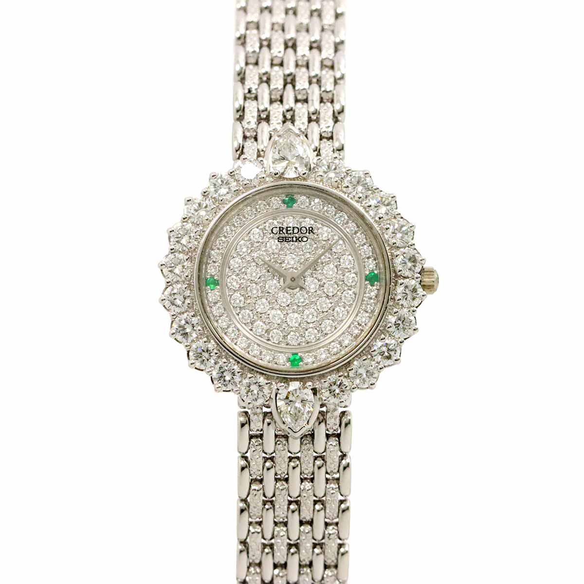 CREDOR 1E70 2010 Quartz Diamond bezel K18WG Ladies Watch