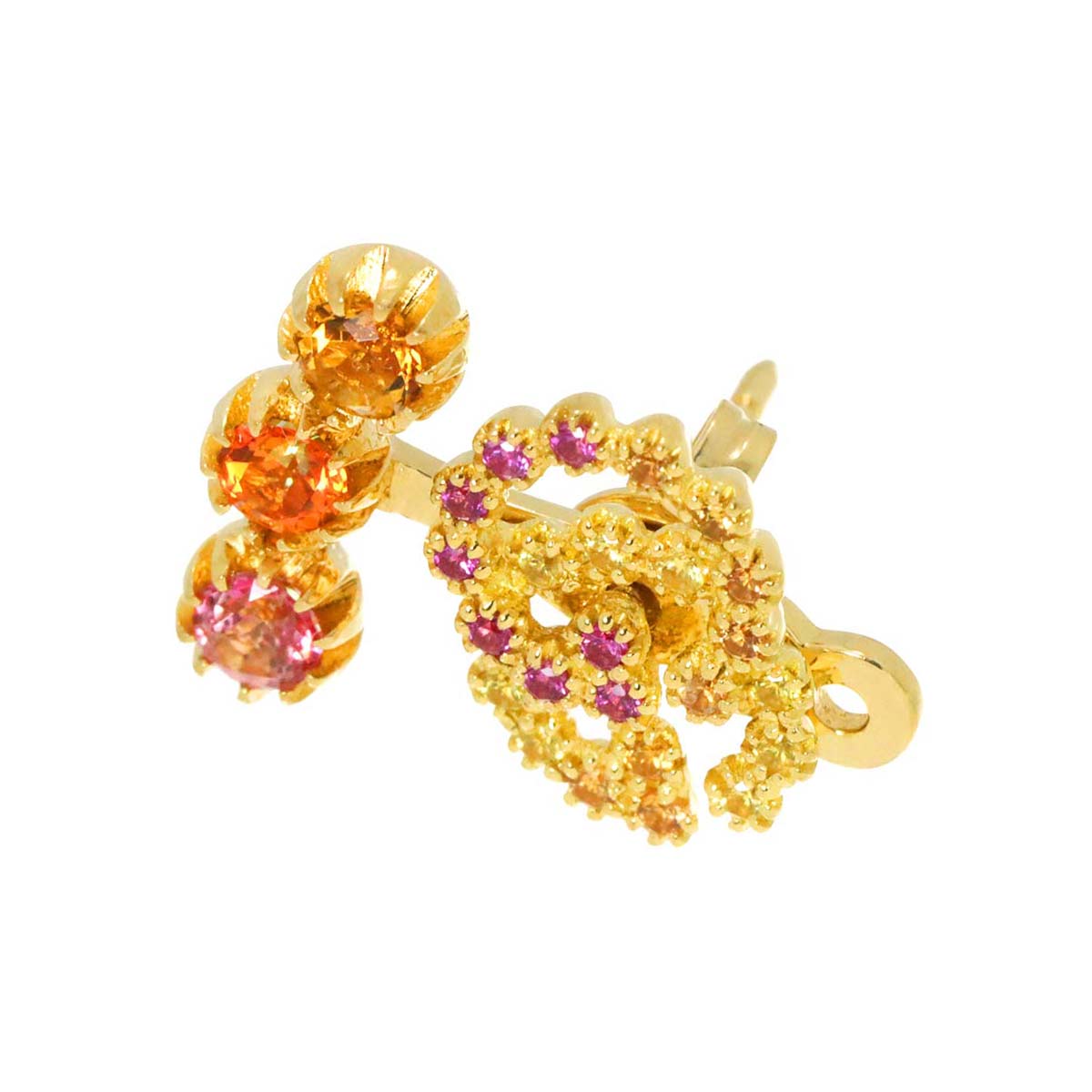 GG Logo Sapphire Earring Pierced 18K YG One Piece only