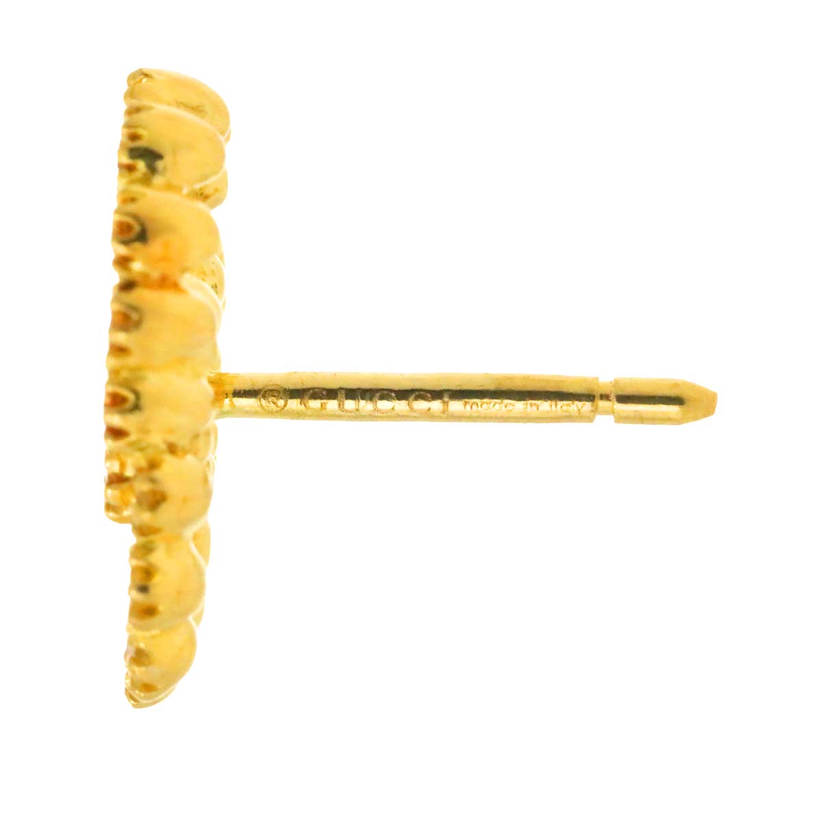 GG Logo Sapphire Earring Pierced 18K YG One Piece only