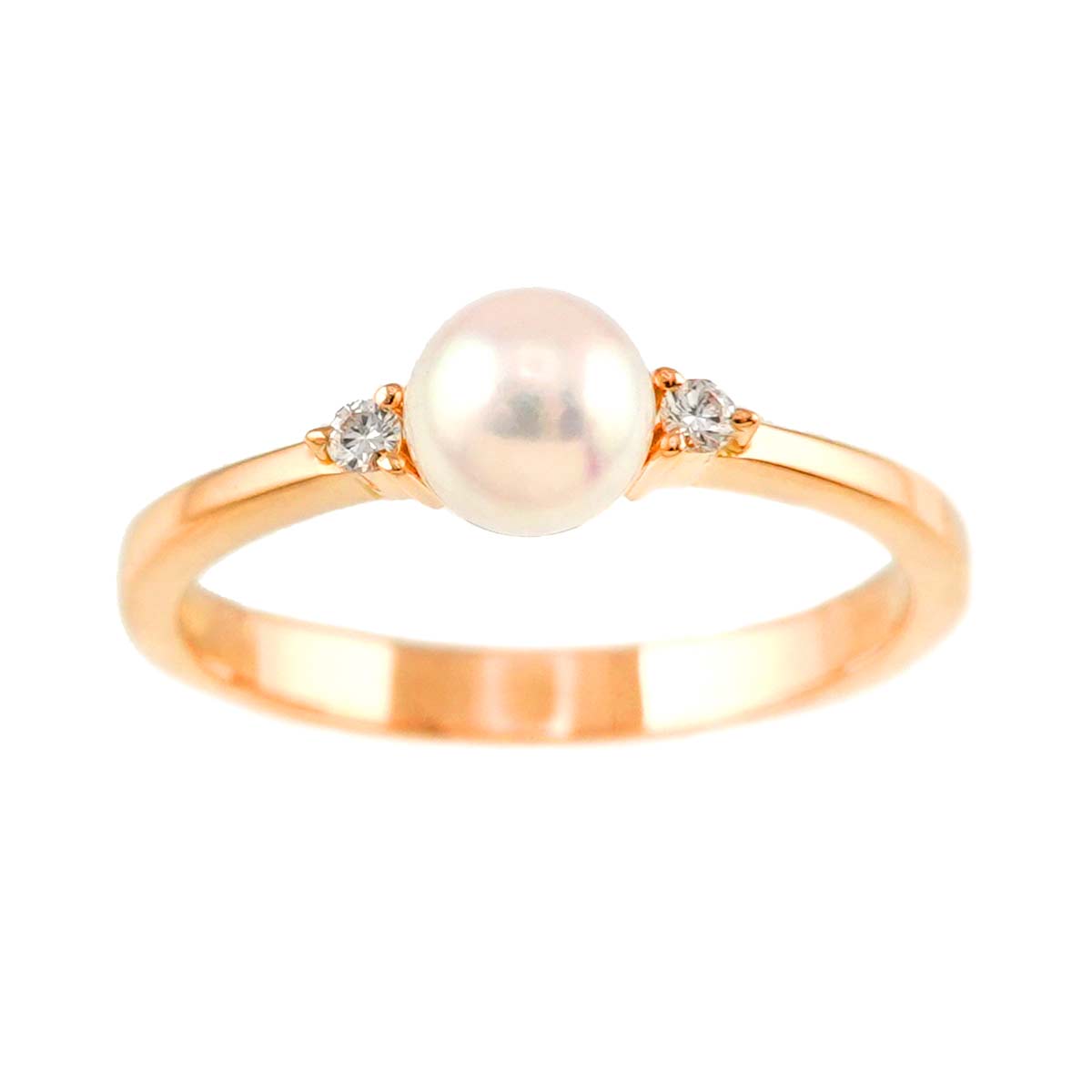TASAKI Akoya Pearl Diamond Ring 18K PG 750 Size4.75-5(US)